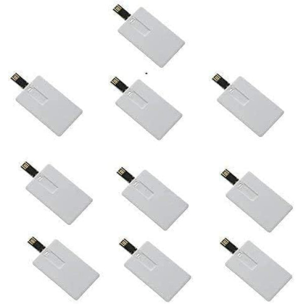 10 x 8 GB USB zibatmiņas disks Memory Stick Kredītkartes dizains Balts 4 GB