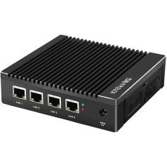 Sharevdi mini dators bez ventilatora Intel N3700 četrkodolu, ugunsmūra mikroierīce, 4 Intel 2,5 GbE i225 gigabitu NIC porta mini galddators, AES-NI, USB3.0/HDMI/VGA, 8G DDR3 128 GB SSD