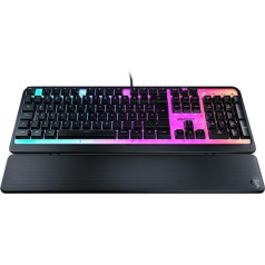 Roccat Magma membrānas RGB spēļu tastatūra ar RGB apgaismojumu, melna