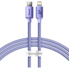 Kabeļa kabelis ātrai uzlādei un datu pārsūtīšanai USB-C Iphone Lightning 20W 1,2 m violets