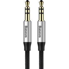 Yiven M30 stereo audio kabelis AUX 3,5 mm vīriešu mini ligzda 1 m sudraba-melns