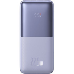 Bipow Pro jaudas banka 10000mAh 22,5W + USB kabelis 3A 0,3m violets