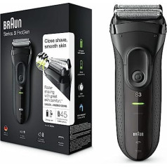 Braun Series 3 ProSkin 3020s elektriskais skuveklis, uzlādējams skuveklis vīriešiem, melns