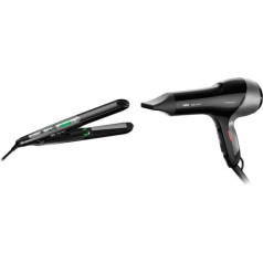 Braun Satin Hair 7 taisnotāji, matu taisnotājs ar IonTec, ST710, melns/sudrabs un satīns Hair 7 SensoDryer Profesionāls matu žāvētājs ar termisko sensoru un veidošanas uzgali, HD780, melns