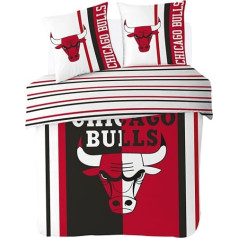 NBA Chicago Bulls ADO segas pārvalks 200 x 200 cm + 2 spilvendrānas 63 x 63 cm – sarkana – 100% kokvilna