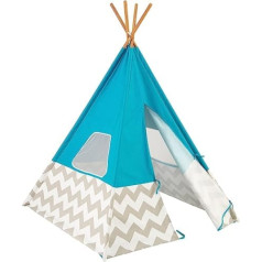 KidKraft Play TeePee (tirkīzs/ pelēks/ balts/ ševrons)