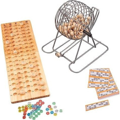 Engelhart - Bingo game with metal basket + wooden board 90 balls / system 15 from 90 - 360567