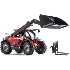 WIKING 077850 Manitou MLT 635 teleskopiskā iekrāvēja modeļa transportlīdzekļa 1:32 metāls/plastmasa 14 gadus veciem un vecākiem iekraušanas svira ar reālistiskām kustībām, priekšējās iekraušanas maiņas sistēma, ietver lāpstu un paleš