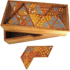 Tridomino Jumbo Dot Trio Mino – koka trīsstūrveida domino – spēle – ballīšu spēle