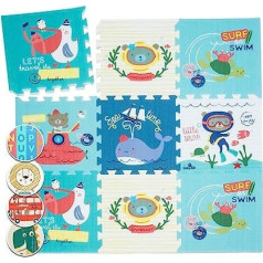 Babify Toy Planet Baby Puzzle Mat Thickness 2cm Non-Slip Extra Large Reversible Waterproof Portable Double Sided for Toddlers and Babies (165 x 165 x 2cm)