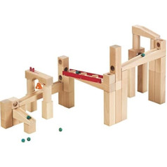 Haba Haba 1136 Marble Run būvniecības komplekts, Koka marmora skrējiens bērniem no 4 gadiem, ar 42 gabaliem