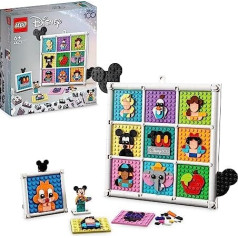 LEGO 43221 | Disneja 100 gadu Disney multfilmu ikonas, rokdarbu komplekts un DIY komplekts kā sienas mākslas un guļamistabas aksesuāri kopā ar Mikipeli un Co.