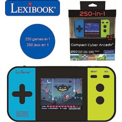 Lexibook JL2377 Compact Cyber Arcade portatīvā spēļu konsole, 250 Gaming, LCD, Darbojas ar akumulatoru, Video Game Kid Tenager, melns/zils/zaļš