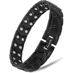 MagnetRX® Ultra Strong Magnetic Bracelet - Magnetic Bands for Men - Men's Bracelet Adjustable Length with Sizing Tool (Black)