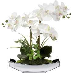 Briful Mākslīgie ziedi Orhidejas Mākslīgie Phalaenopsis Bonsai Mākslīgie ziedi kā īsti podiņā Mākslīgie ziedi Dzīvojamās istabas dekorācija Vannas istabas galda apdare Augstums 38 cm