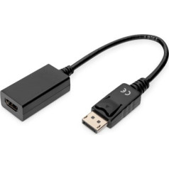 Digitus Displayport adaptera kabelis ar fiksatoru 1080p 60hz fhd tipa dp / hdmi am / Ż melns 0,15 m