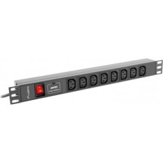 Lanberg strāvas sloksne 19 collu statīvs pdu-08i-0200-c20-bk (1u, 16a, 8x iec c13, 2m, spraudnis c20)