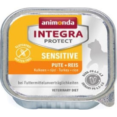 Animonda integra protect sensitive for a cat taste: turkey with rice - 100g tray