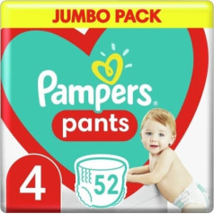 Pampers autiņbiksītes 9-15kg, izmērs 4-maxi, 52gab