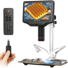 Andonstar AD407 Pro 3D HDMI lodēšanas digitālais mikroskops, 4MP 2160P UHD video ieraksts, 7 collu regulējams LCD ekrāns, USB video elektroniskie mikroskopi remontam, shēmas plate, SMT SMD DIY