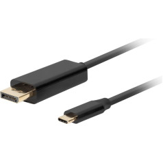 Lanberg kabelis usb-c(m)->displejs(m) 3m 4k 60hz melns ca-cmdp-10cu-0030-bk