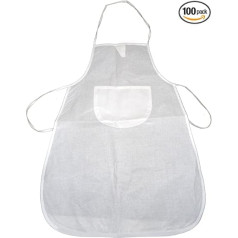 100 Children's Bib Aprons, White, Ideal for Advent Baking Actions (Printable) Children's Apron (Painting Gown)