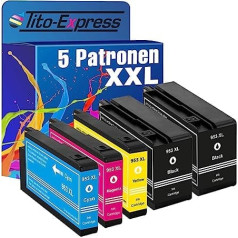 Tito-Express PlatinumSerie 5 tintes kasetnes XXL HP-953XL nomaiņa HP OfficeJet Pro 7700 Series 7720 7730 7740 WF 8200 Series 8210 8216 8218 8710 8715 879