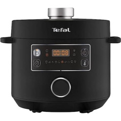 Tefal CY7548 Turbo Cuisine Multi Cooker | Elektriskā spiediena plīts | 5L Tilpums | 10 gatavošanas programmas | Patentēta kulinārijas bļoda | Vienkārša darbība | Ietver recepšu grāmatu | Melns