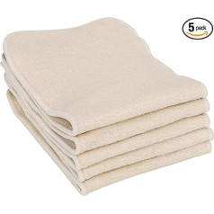 Earthtopia Set of 5 Washable Nappy Liners Made of Hemp and Cotton, Natural Booster Insert for Cloth Nappies, Pack of 5