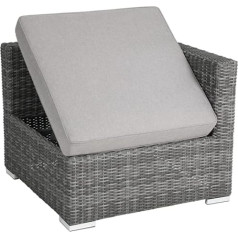 greemotion Bari Corner Bench with Reclining Function Anthracite Grey with Cushion Semicircular Mesh Made of Polyethylene Bench with Adjustable Backrest Rattan Chair Suitable for the Bari Series