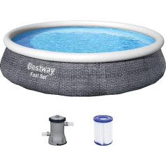 Bestway Fast Set, Complete Set with Filter Pump, Rattan grey