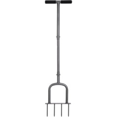 BARAYSTUS Height-adjustable manual lawn aerator for compressed floors and lawns, hand aerator with 4 spikes