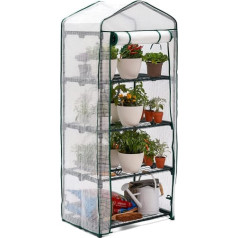 Bramble - Premium garden foil greenhouse for balcony and terrace with 4 levels, steel frame and reinforced PVC cover - stable and easy to assemble - 160 x 69 x 49 cm