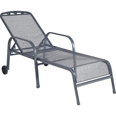 Greemotion Toulouse Wheeled Lounger in 4-Positions Adjustable to Save Space – Sun Lounger in Timeless Design – Can be Combined Versatile Item Dimensions Approx. 190 x 70 x 56 cm Iron Grey