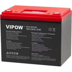 Vipow LiFePO4 100Ah Bluetooth akumulators.