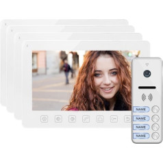 Orno 4 ģimenes video domofons, klausule, krāsains, LCD 7