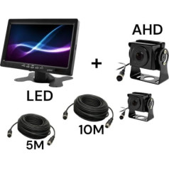 Nvox 7 collu LCD automašīnas monitors 12/24v kabelis 5m/10m un atpakaļskata kamera 4pin ahd komplekts