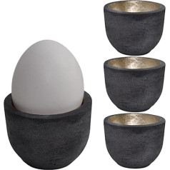 Betonics Giro Egg Cups Dark Grey Set of 4 Concrete Handmade Egg Cups for Breakfast Egg and Breakfast Table Suitable for All Egg Sizes