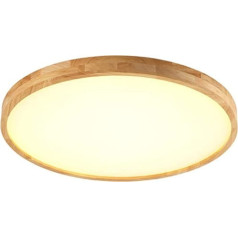 18 W LED Ceiling Light, Nordic Modern Wood Ceiling Light, Cold White 6000K 1500lm, Φ30 cm Round Wood Lamp for Living Room, Bedroom, Dining Room, Office, Children's Room Light Ceiling Light Wood Lamp