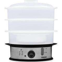 Tristar VS-3914 Electric Steamer 1200 Watt with 3 Cooking Containers 11 Litre Capacity Silver Plastic