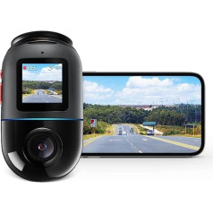 70mai Dash Cam Omni, 360° pagriežama, lieliska nakts redzamība, iebūvēta 128 GB eMMC atmiņa, laika intervāla ierakstīšana, 24 h stāvvietas režīms, AI kustības noteikšana, 1080P Full HD, iebūvēts GPS, lietotņu vadība