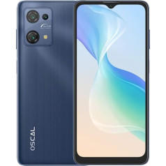 OSCAL C30 PRO Android 12 4G viedtālrunis bez līguma, Qcta-Core 4GB + 64GB, 6,5 collu HD+, Dual SIM (3 karšu slots) mobilais tālrunis, 12MP + 5MP kamera, 5080mAh akumulators, GPS ar pirkstu nospiedumu sejas atbloķēšana, zils