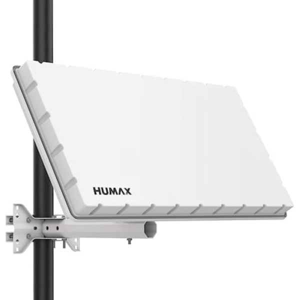 Humax Flat H39D SAT plakana antena plakana satelītantena 1 dalībniekam, ar vienu LNB - SAT antenas plakana ar kronšteinu sienai vai mastam, salīdzināma ar 60 cm SAT šķīvi, balts