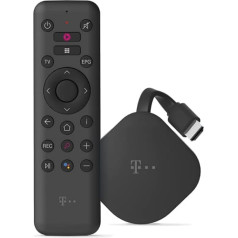 Telekom MagentaTV Stick | Skatieties TV, izmantojot Wi-Fi | Ar MagentaTV vairāk nekā 50 TV stacijām HD | Mājās vai ceļā | Straumēšanas pakalpojumi (Netflix, Prime Video, Disney+, TVNOW...) Android TV, 4K UHD