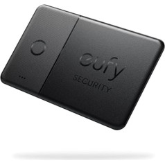 eufy security SmartTrack karte (melna, 1 iepakojums), 2 mm Bluetooth izsekošanas karte, atslēgu meklētājs, Apple Find My (iOS), Wallet Mobile Phone Tracker, 3 gadu akumulators (Android netiek atbalstīts)