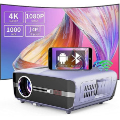 Video projektors 4K Wifi, 13000LM digitālais mājas kinozāļu projektors LED 1080P Full HD, 5G WiFi bezvadu projektors Airplay Android TV Netflix Firestick savietojams, griestu projektors ar tālummaiņas skaļruni HDMI