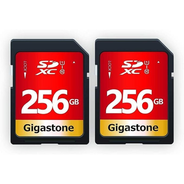 Gigastone 256GB SDXC atmiņas karte 2 pack UHS-I U1 Class 10 Līdz 80MB/s Canon Sony Nikon Olympus PC digitālajām kamerām