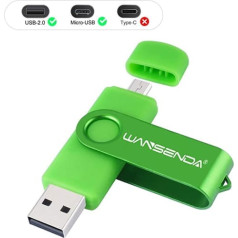 Wansenda USB zibatmiņas disks 64 GB Micro USB 2.0 Memory Stick Dual Flash Drive ar mikro savienojumu Android viedtālruņu planšetdatoriem un datoriem