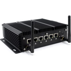 WEIDIAN Firewall Micro Appliance 2.5G, Firewall Box 6 RJ45 2.5GbE ports, Firewall Appliance Core i5-8265U, 8GB RAM 128GB SSD, atbalsta HDMI, USB3.0, WiFi, SIM slotu, savietojams ar pfSense/OPNsense utt.