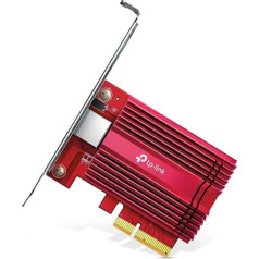 TP-Link Archer TX401 10Gbps PCIe adapteris (CAT6A Ethernet kabelis, radiators, saderīgs ar Windows 10/8.1/8/7, Windows Servers un Linux, vietu taupošs ieliktnis) Sarkans